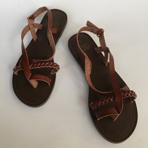 NWT Faded Glory Boho Braided Strap Sandals